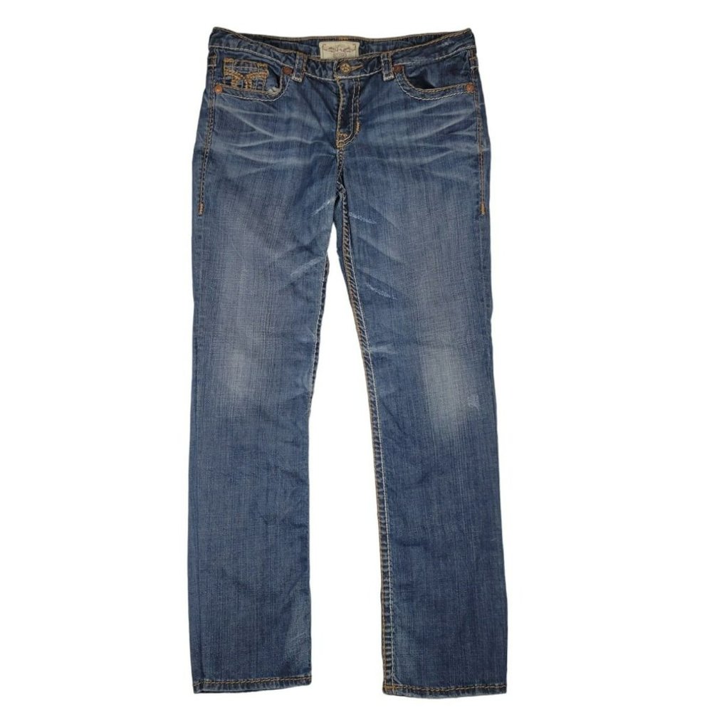 Big Star Jeans Men's Size 33R 33 x 31 Blue Denim Miki Medium Wash Distressed